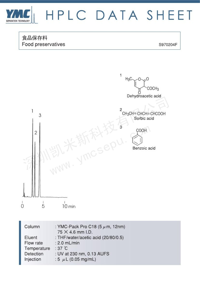 液相色谱法检测食品防腐剂